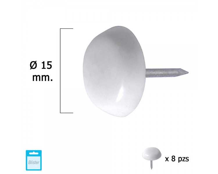 Deslizante Pequeño Blanco Ø15 (Blister 8 Unidades)