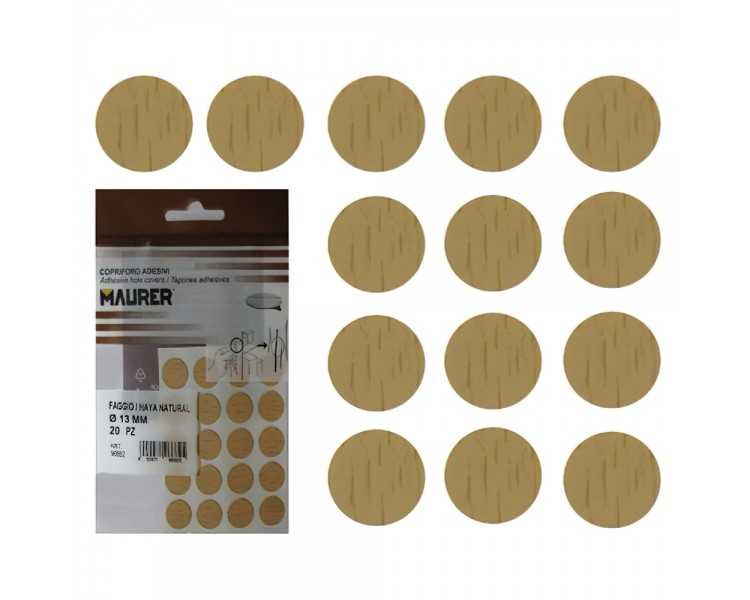 Tapatornillos Adhesivos Haya Natural (Blister 20 unidades)
