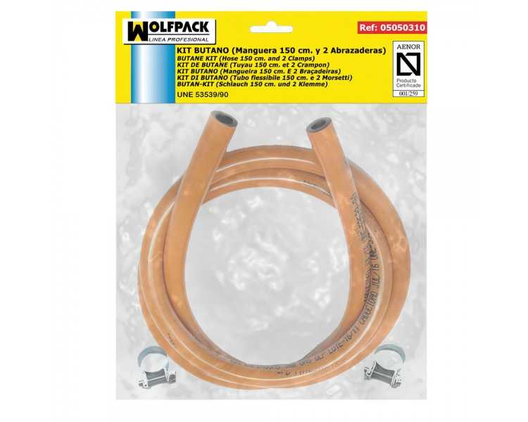 Kit Butano (Manguera 1,5 Metros con 2 Abrazaderas)