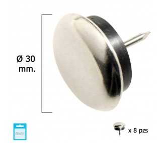 Deslizante Metal Goma Claro Ø30 (Blister 8 Unidades)