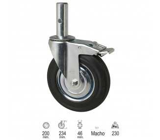 Rueda Industrial Andamio (Macho) 200 mm.