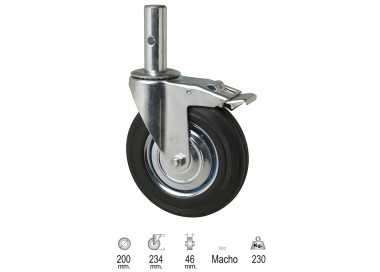 Rueda Industrial Andamio (Macho) 200 mm.