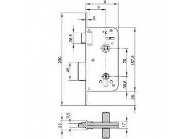 Cerradura Yale  700-hl/80x50