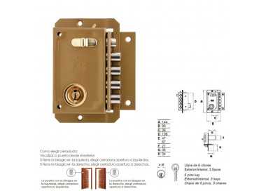 Cerradura Fac S 90 Pintada Derecha   Bombin 70
