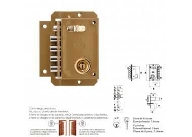 Cerradura Fac S 90 Pintada Izquierda Bombin 70