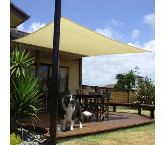 Toldo Vela Sombra Jardin Cuadrada 5.0x5.0 metros Beige