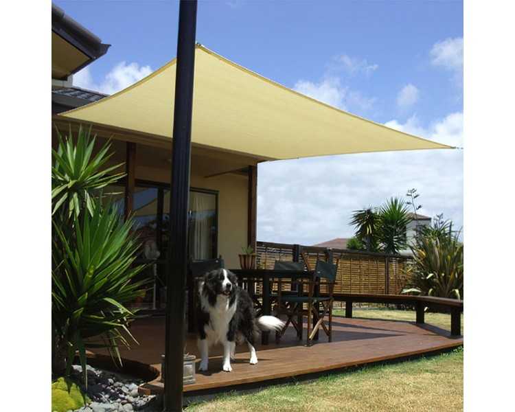 Toldo Vela Sombra Jardin Cuadrada 5.0x5.0 metros Beige