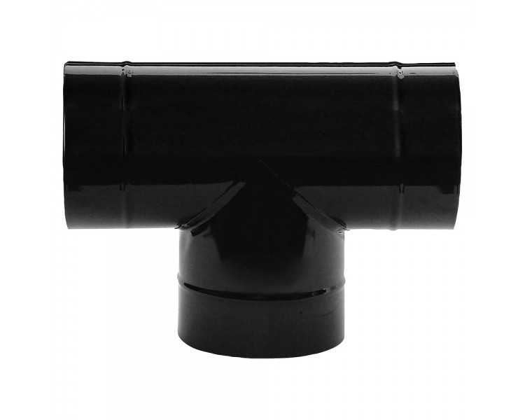 Te Estufa Negro Vitrificado 120 mm. 90°
