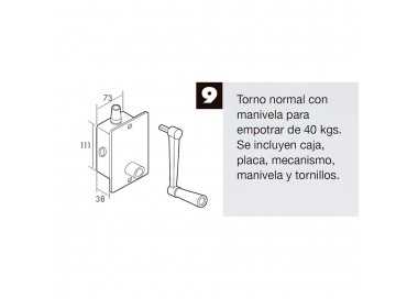 Torno Elevacion Persiana Empotrar Aluminio