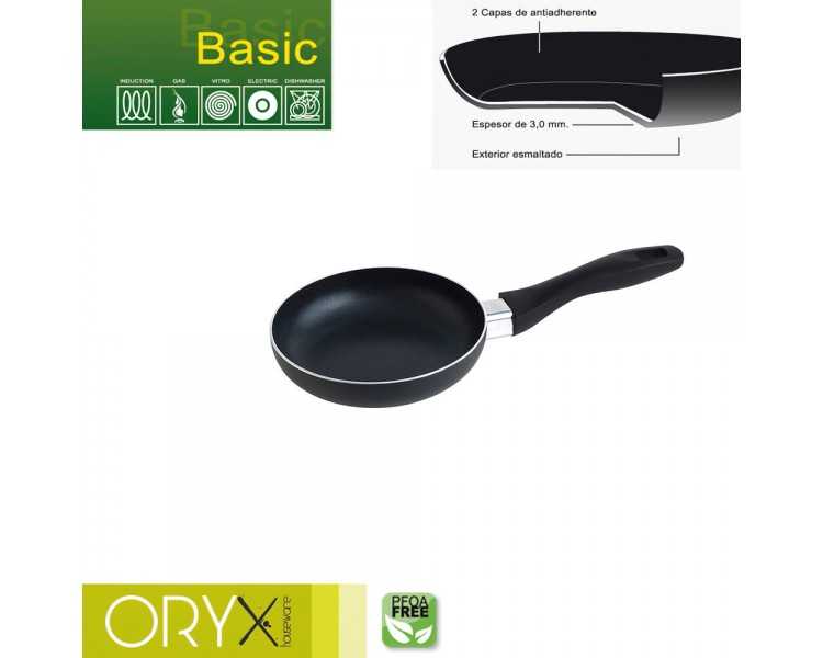 Oryx Sartén Aluminio Antiadherente Basic, Alta Resistencia, Apta Inducción, Libre PFOA, Diámetro 16 cm, Espesor 3 mm.