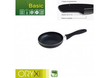 Oryx Sartén Aluminio Antiadherente Basic, Alta Resistencia, Apta Inducción, Libre PFOA, Diámetro 16 cm, Espesor 3 mm.
