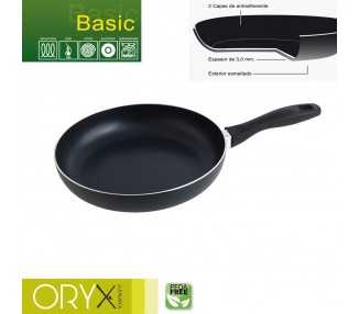 Oryx Sartén Aluminio Antiadherente Basic, Alta Resistencia, Apta Inducción, Libre PFOA, Diámetro 26 cm, Espesor 3 mm.