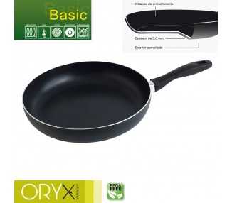 Oryx Sartén Aluminio Antiadherente Basic, Alta Resistencia, Apta Inducción, Libre PFOA, Diámetro 30 cm, Espesor 3 mm.