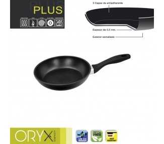 Oryx Sartén Aluminio Antiadherente Plus, Forjada, Apta Inducción, Libre PFOA, Diámetro 20 cm, Espesor 5 mm.