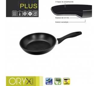 Oryx Sartén Aluminio Antiadherente Plus, Forjada, Apta Inducción, Libre PFOA, Diámetro 22 cm, Espesor 5 mm.