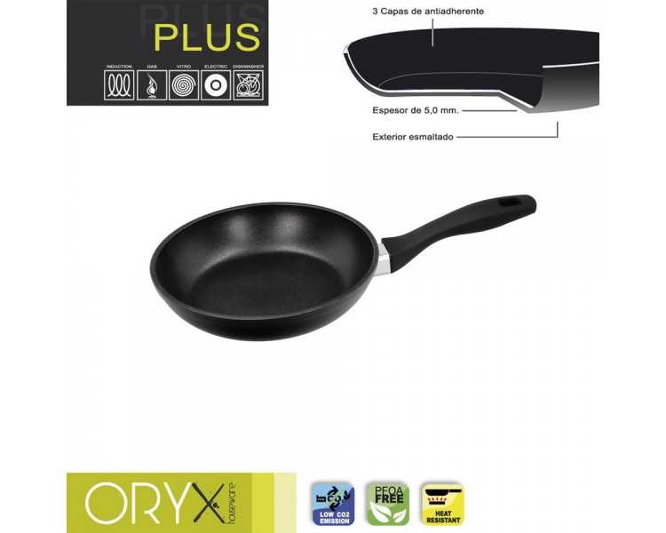 Oryx Sartén Aluminio Antiadherente Plus, Forjada, Apta Inducción, Libre PFOA, Diámetro 22 cm, Espesor 5 mm.