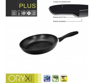 Oryx Sartén Aluminio Antiadherente Plus, Forjada, Apta Inducción, Libre PFOA, Diámetro 24 cm, Espesor 5 mm.