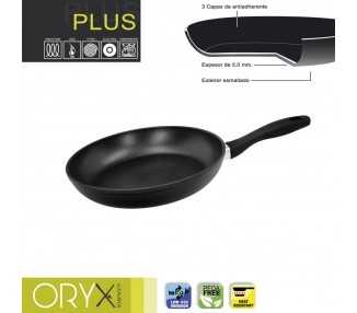 Oryx Sartén Aluminio Antiadherente Plus, Forjada, Apta Inducción, Libre PFOA, Diámetro 26 cm, Espesor 5 mm.