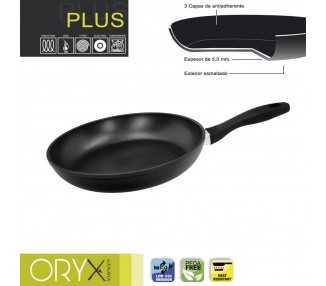 Oryx Sartén Aluminio Antiadherente Plus, Forjada, Apta Inducción, Libre PFOA, Diámetro 28 cm, Espesor 5 mm.