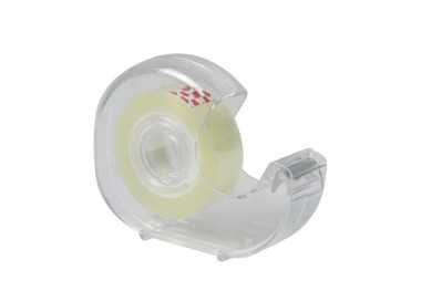 Cinta Celo Adhesivo Transparente 18 mm. x 33 Mts. Con Dispensador.