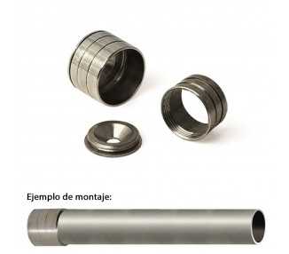 Soporte Barra Armario A Pared Ø 12 mm. Enchufe Laton Niquel (Cromada)