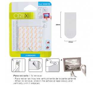Tiras Adhesivas Doble Cara Sin Residuos (Blister de 6 piezas )