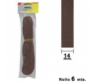 Cinta Persiana Wolfpack Marrón 14 mm. Rollo 6 Metros