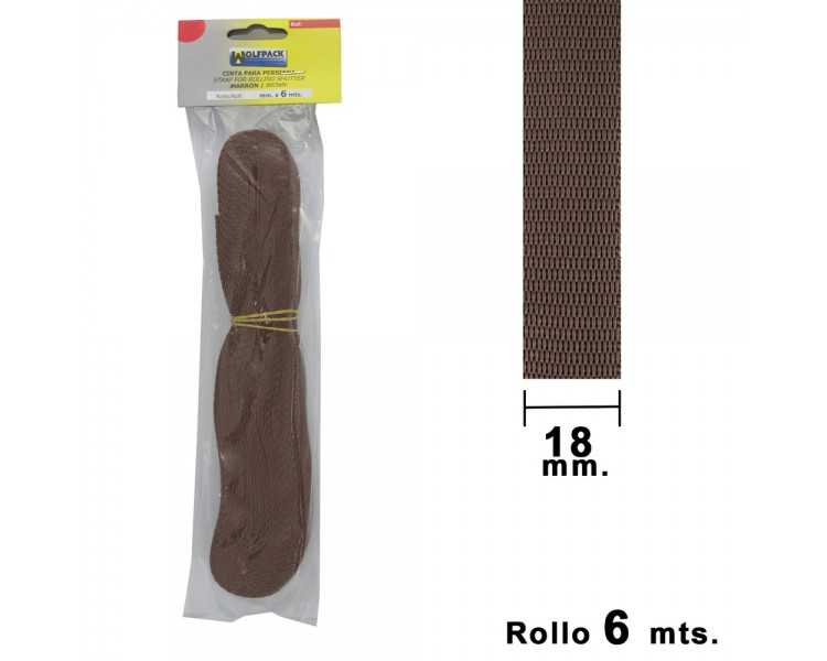 Cinta Persiana Wolfpack Marrón 18 mm. Rollo 6 Metros