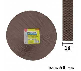 Cinta Persiana Marrón 18 mm. Rollo 50 Metros
