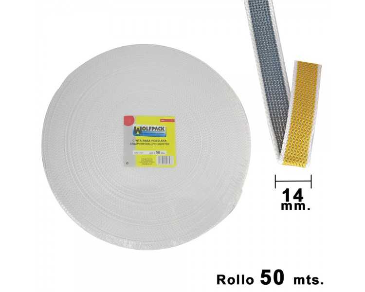 Cinta Persiana Wolfpack Bicolor 14 mm. Rollo 50 metros
