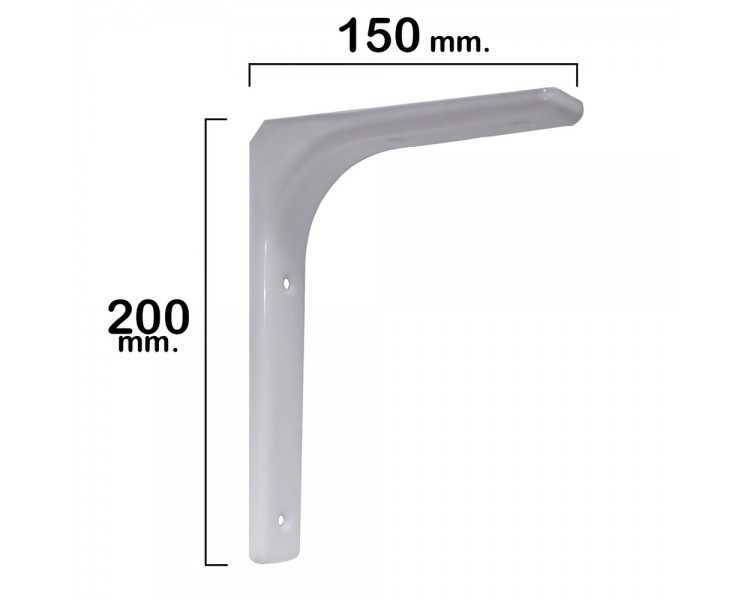 Palomilla Reforzada Blanca   200x150 mm.