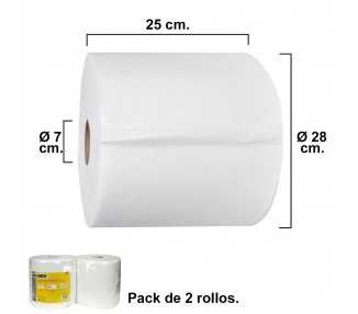 Rollo Papel Secamanos Industrial  800 Servicios Por Rollo (2 Rollos)