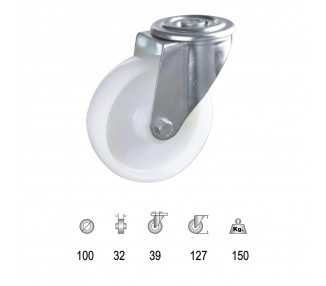 Rueda Industrial Nylon Pasante 100mm