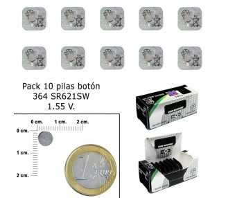 Pila Boton Oxido De Plata 364 / SR621SW (Caja 10 Pilas)