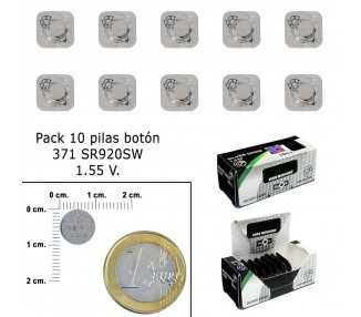Pila Boton Oxido De Plata 371 / SR920SW (Caja 10 Pilas)