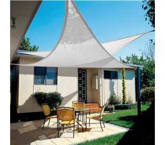 Toldo Vela Sombra Jardin Triangular 5x5x5 metros Blanca