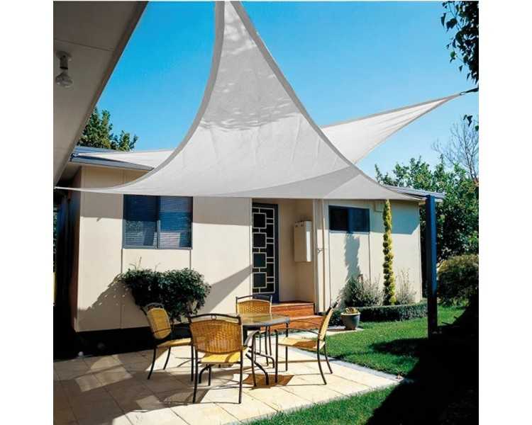 Toldo Vela Sombra Jardin Triangular 5x5x5 metros Blanca