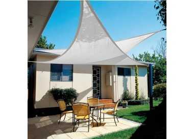 Toldo Vela Sombra Jardin Triangular 5x5x5 metros Blanca