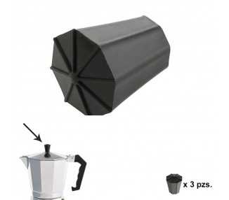 Pomo Cafetera Aluminio Classic 2 / 3 / 6 / 9 y 12 tazas (3 piezas)