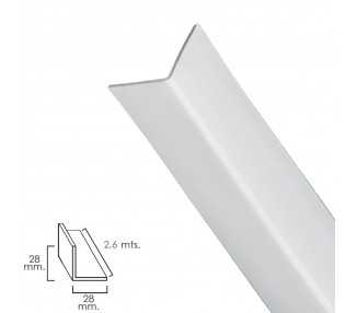 Perfil Pvc Angulo 25x25 mm. Blanco Barra 2,5 metros