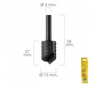 Fresa Rotativa Madera Para Vaciado Ø 15 mm. Para Taladro / Fresadora