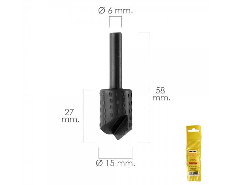 Fresa Rotativa Madera Para Vaciado Ø 15 mm. Para Taladro / Fresadora