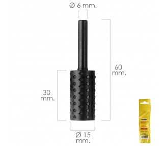 Fresa Rotativa Para Madera Cilindrica Ø 15 mm. Para Taladro / Fresadora