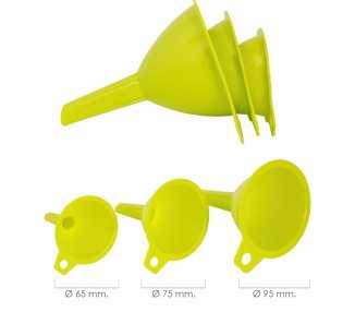 Embudos Plástico Cocina Ø 65 / 75 / 95 mm. (Set 3 Embudos)