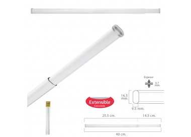 Barra Visillo Extensible 25.5/40 cm. Con Muelle Presion Ajustable  (1 Pieza)