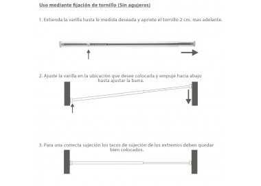 Barra Visillo Extensible 25.5/40 cm. Con Muelle Presion Ajustable  (1 Pieza)