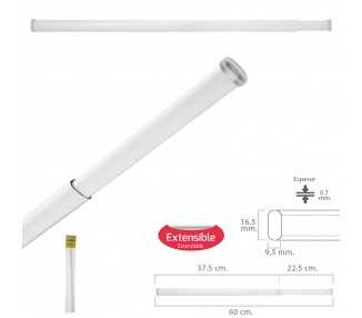 Barra Visillo Extensible 37.5/60 cm. Con Muelle Presion Ajustable  (1 Pieza)
