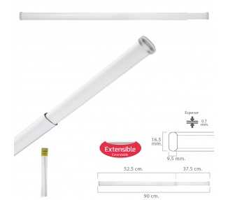 Barra Visillo Extensible 52.5/90 cm. Con Muelle Presion Ajustable  (1 Pieza)