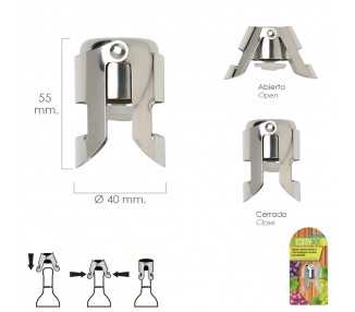 Tapon Para Cava y Champagne Acero Inoxidable