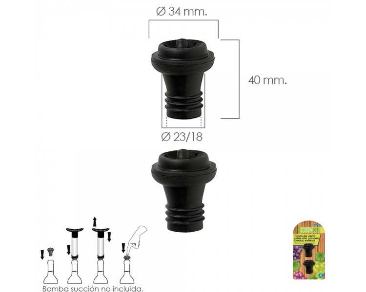 Tapon De Vacio Para Vino Uso Con Bomba Exterior